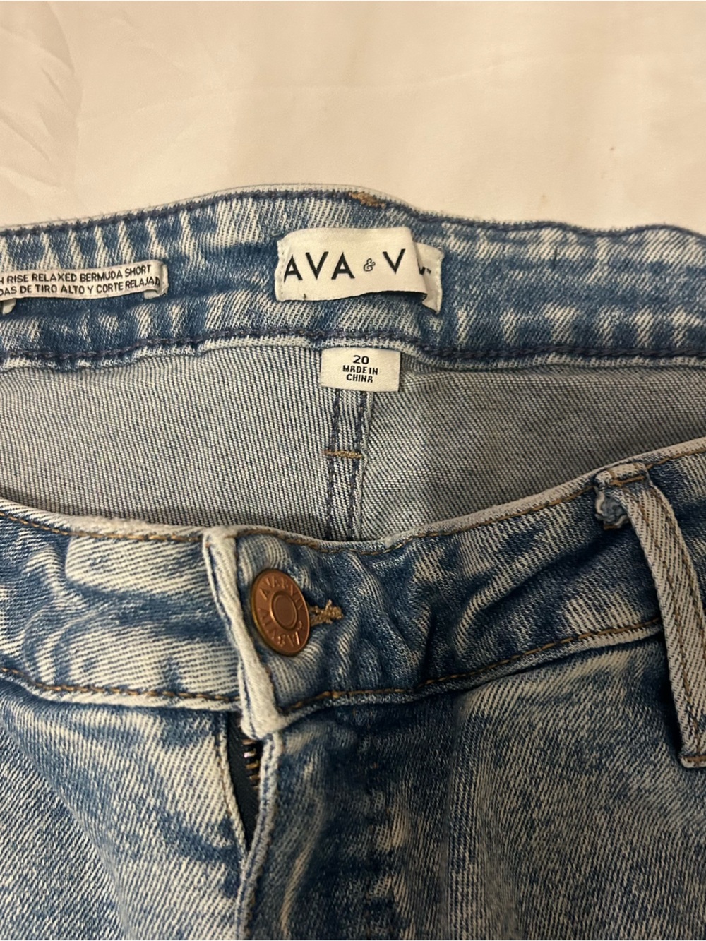 Ava & Viv Light Blue High Waist Denim Shorts - Picture 2 of 5